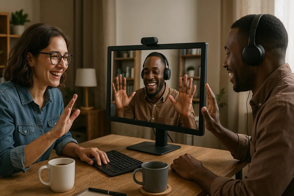 virtual team building session exemplifying remote work strategies