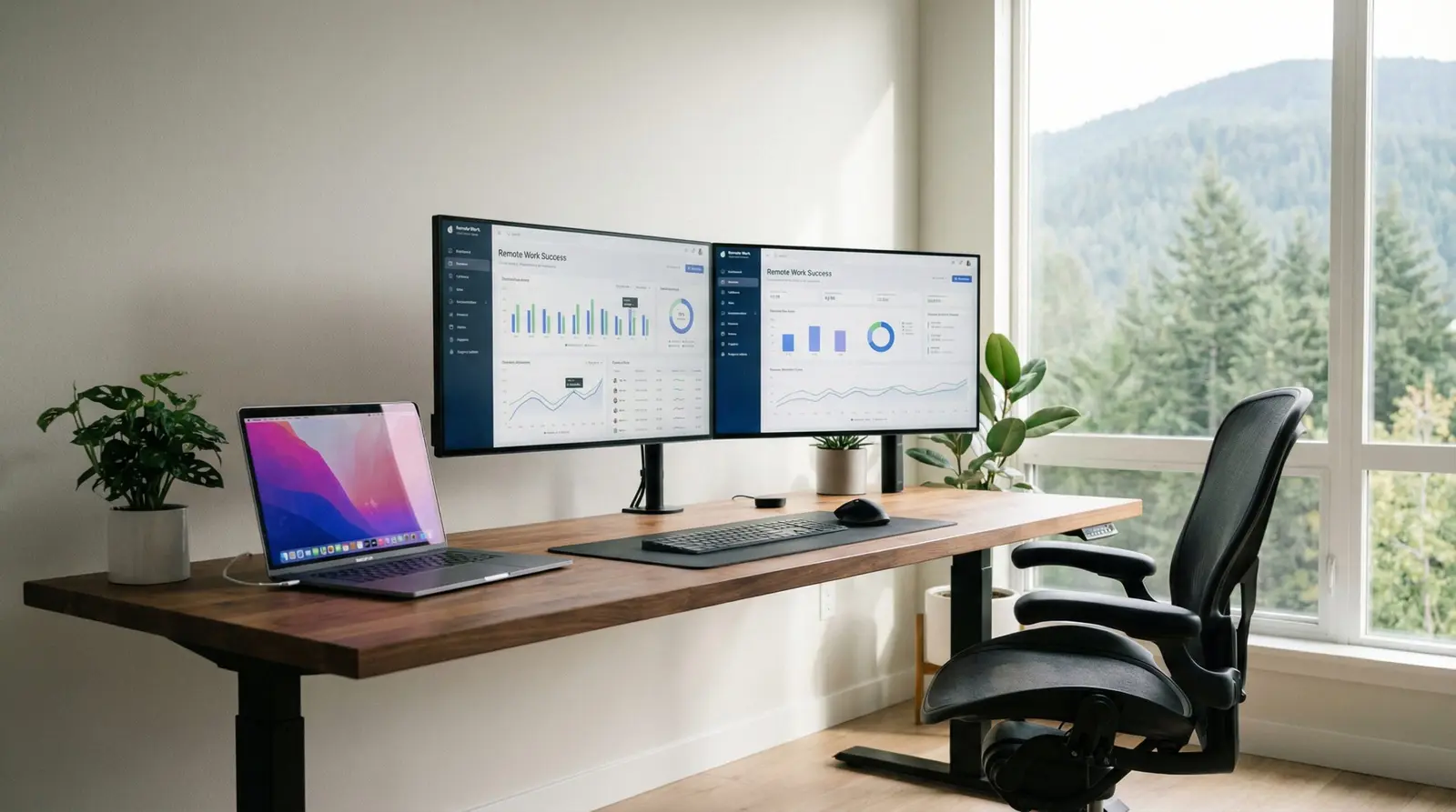 modern remote work dashboard setup for productivity
