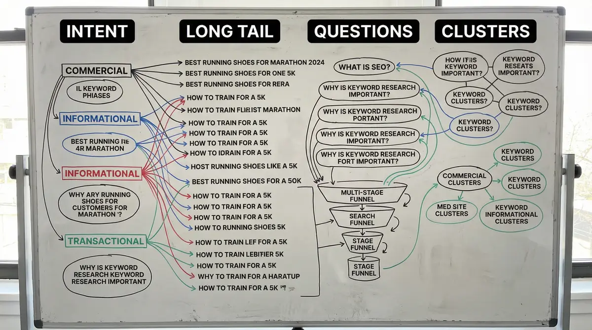 keyword cluster board for niche seo research