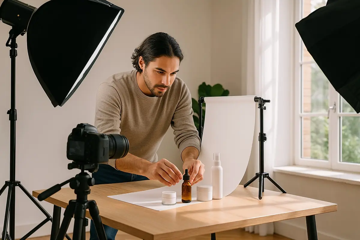 start an online business product photography setup