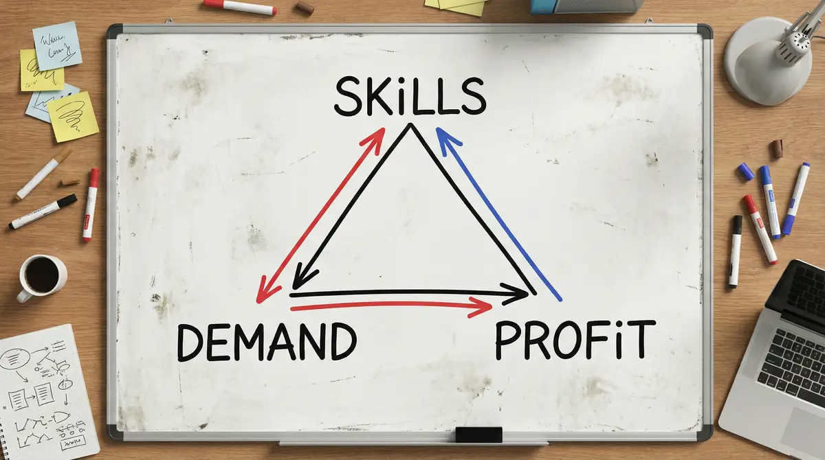 success triangle framework diagram skills demand profit