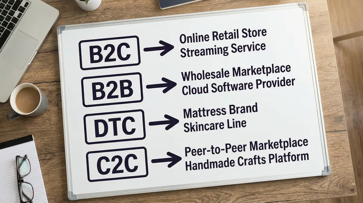 online business model categories diagram