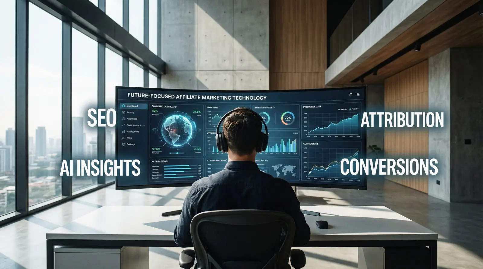 modern affiliate marketing dashboard with ai and analytics