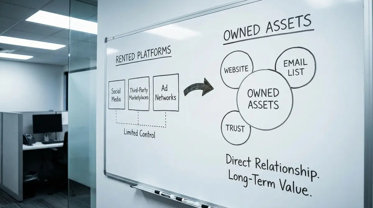 startup model shift owned assets email website trust