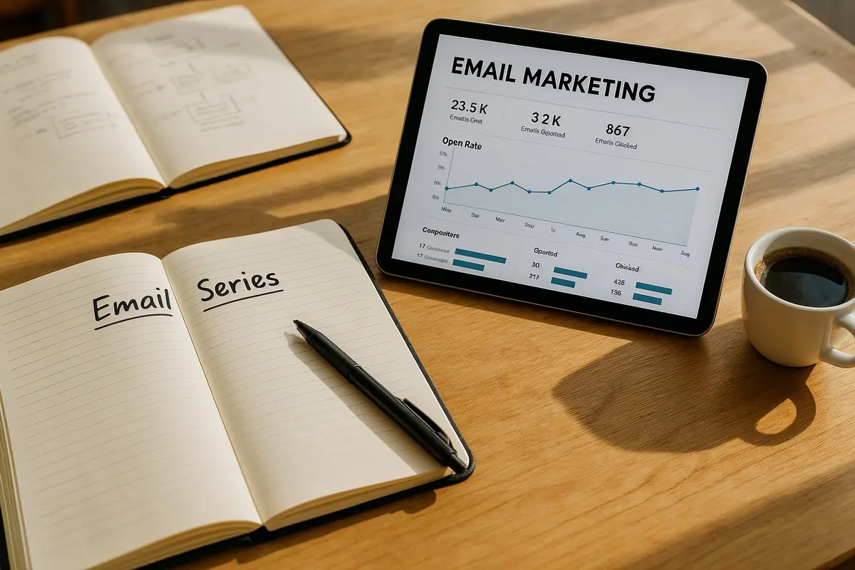Workspace setup for welcome email series template for beginners
