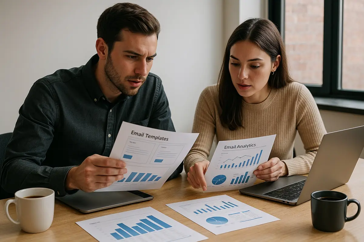 Team collaboration on welcome email series template for beginners