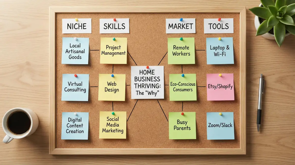 home business idea mapping workflow board