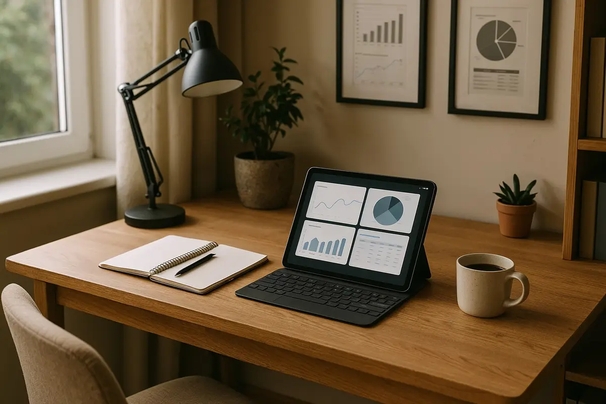 Cozy and productive home office setup exemplifying work from home business models