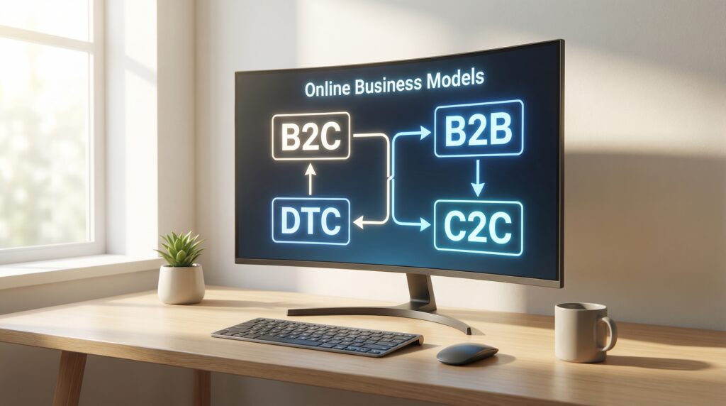 online-business-models-flowchart-digital-workspace